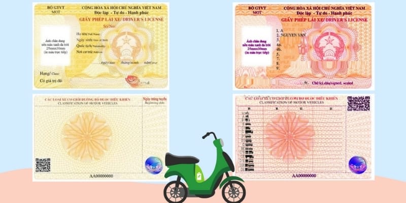 Các hạng mục GPLX dành cho xe mô tô và xe ba bánh