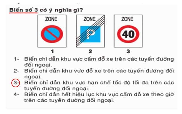 Biển báo trên đường đối ngoại số 3, là một phần của bộ đề A1.