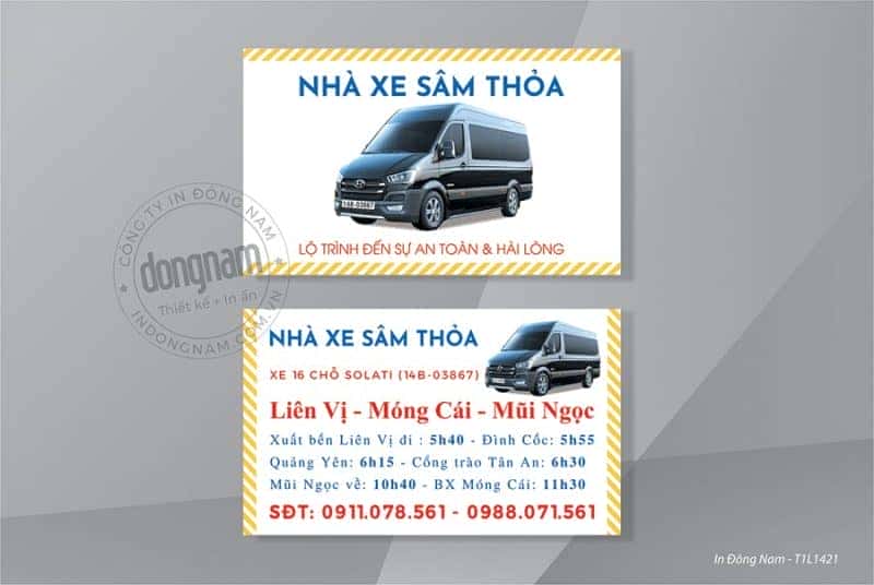 Card visit xe du lịch dịch vụ đón trả khách liên tỉnh