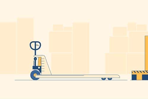 Di chuyển xe nâng tay 2 tấn vào pallet