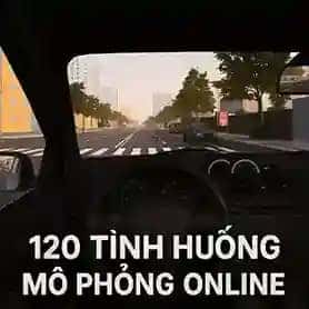 Giao diện học và thi 120 tình huống phần mềm mô phỏng lái xe B1