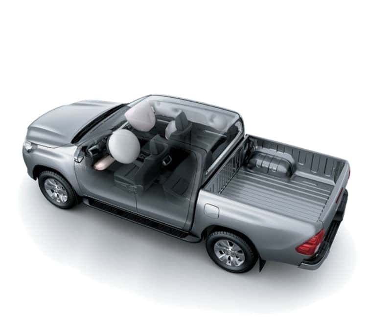 Hệ thống túi khí toàn diện trên xe bán tải Hilux 2024