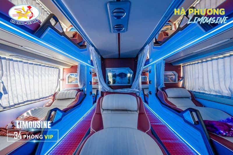 Hình ảnh nội thất sang trọng của xe giường nằm Phan Thiết Sài Gòn