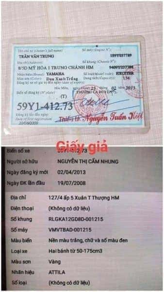 Hồ sơ gốc xe máy và các loại giấy tờ đăng ký xe