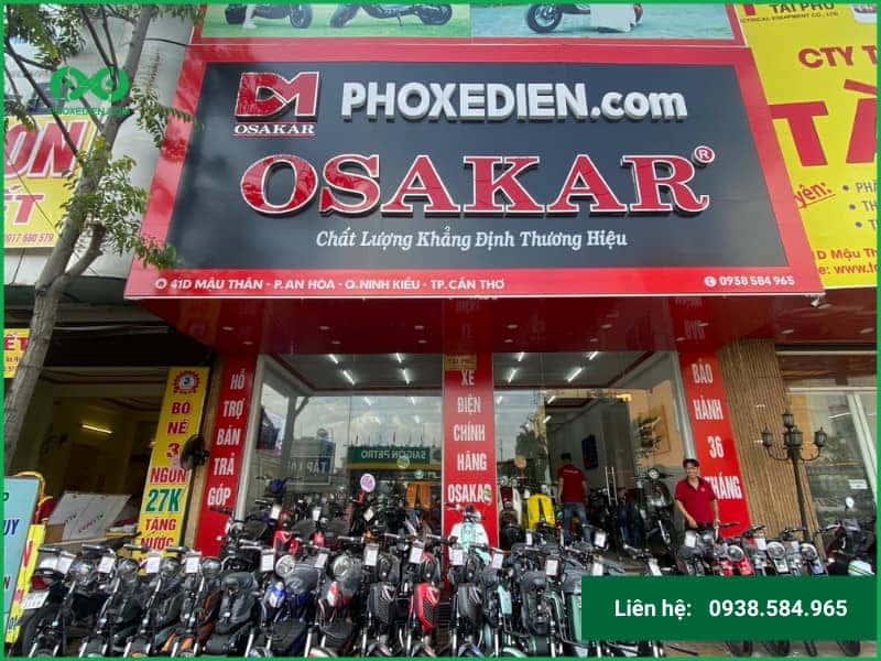 Mặt tiền một cửa hàng xe đạp điện cung cấp đa dạng sản phẩm