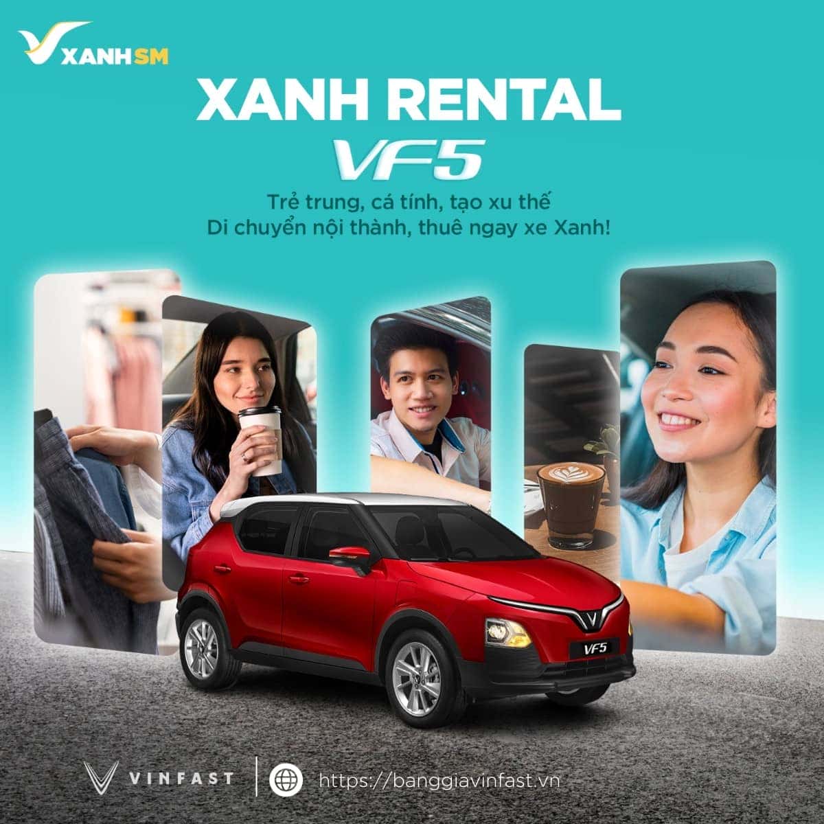 Mẫu xe Vinfast VF5 tiện lợi cho dịch vụ thuê xe điện tự lái