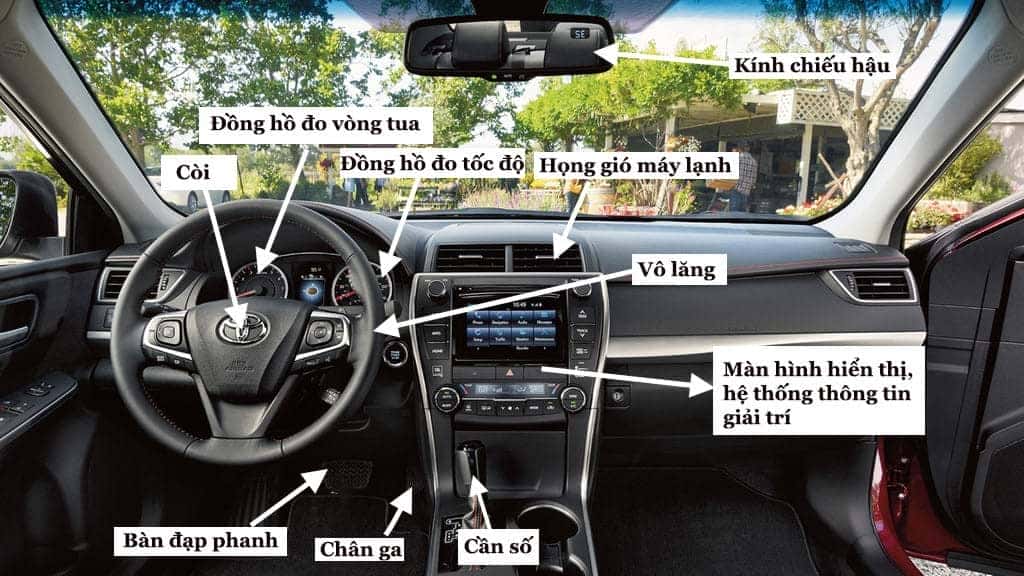Người lái xe ô tô đang tập trung điều khiển trên đường