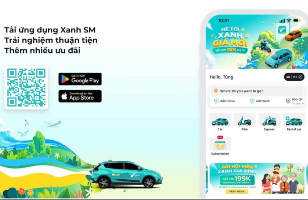 Tải ứng dụng Xanh SM và trải nghiệm ngay