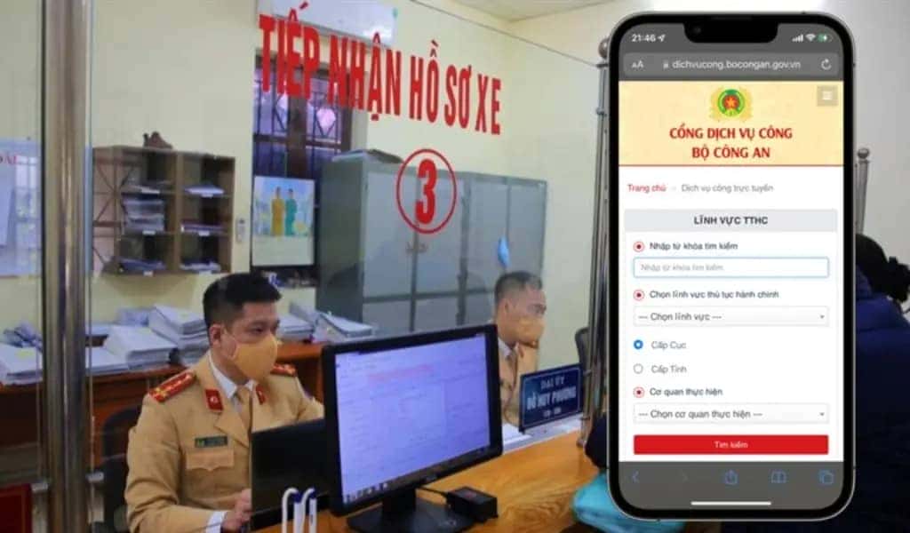 Thanh toán lệ phí cấp biển số tạm thời cho xe chưa có cavet.
