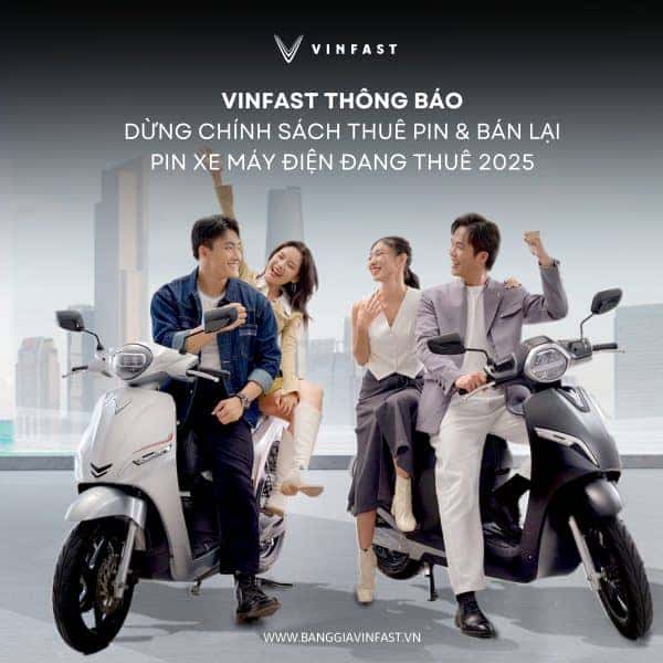 Thông báo chính sách mua pin xe máy điện VinFast Evo 200