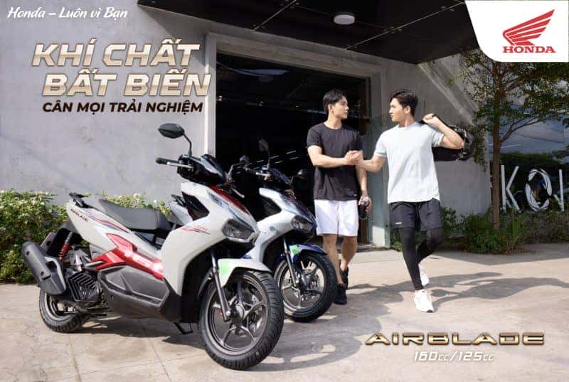 Tổng thể xe AB 160 năm 2025 với thiết kế thể thao mạnh mẽ