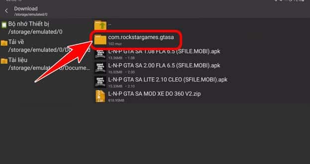 Truy cập thư mục chứa file mod xe độ GTA San Andreas đã giải nén để sao chép dữ liệu