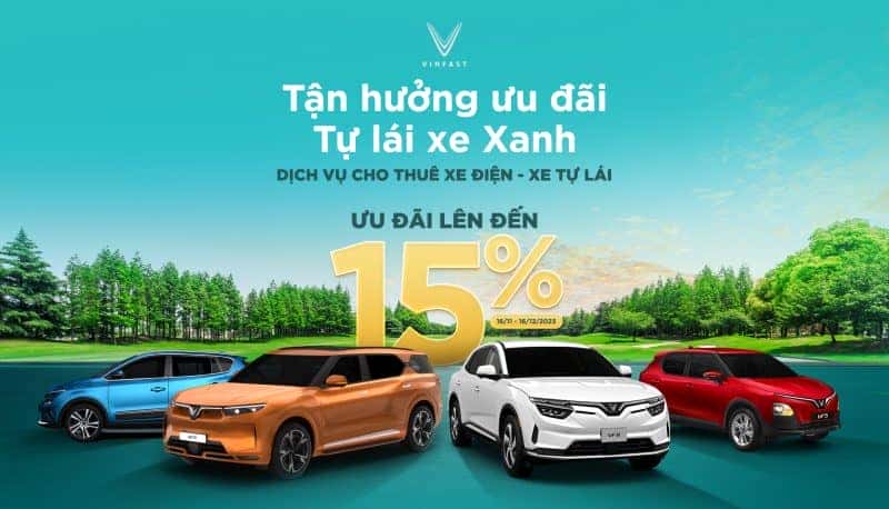 Ưu đãi hấp dẫn khi thuê xe điện Vinfast tự lái Xanh SM
