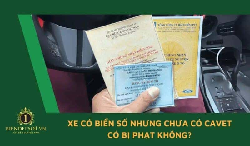 Vi phạm giao thông khi xe có biển số nhưng chưa có cavet bị phạt.