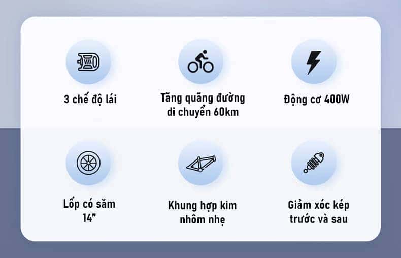 Xe đạp điện trợ lực Xiaomi Baicycle S2 Pro gập gọn tiện lợi khi di chuyển