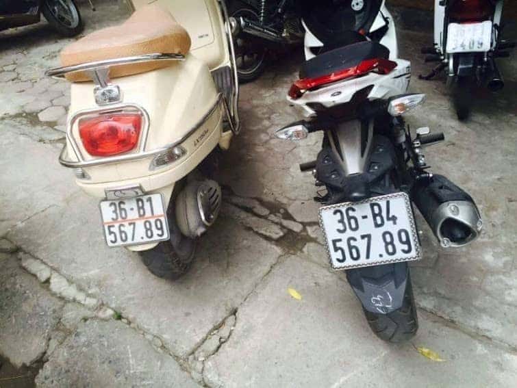 Xe máy mang biển số 36 của một huyện tại Thanh Hóa