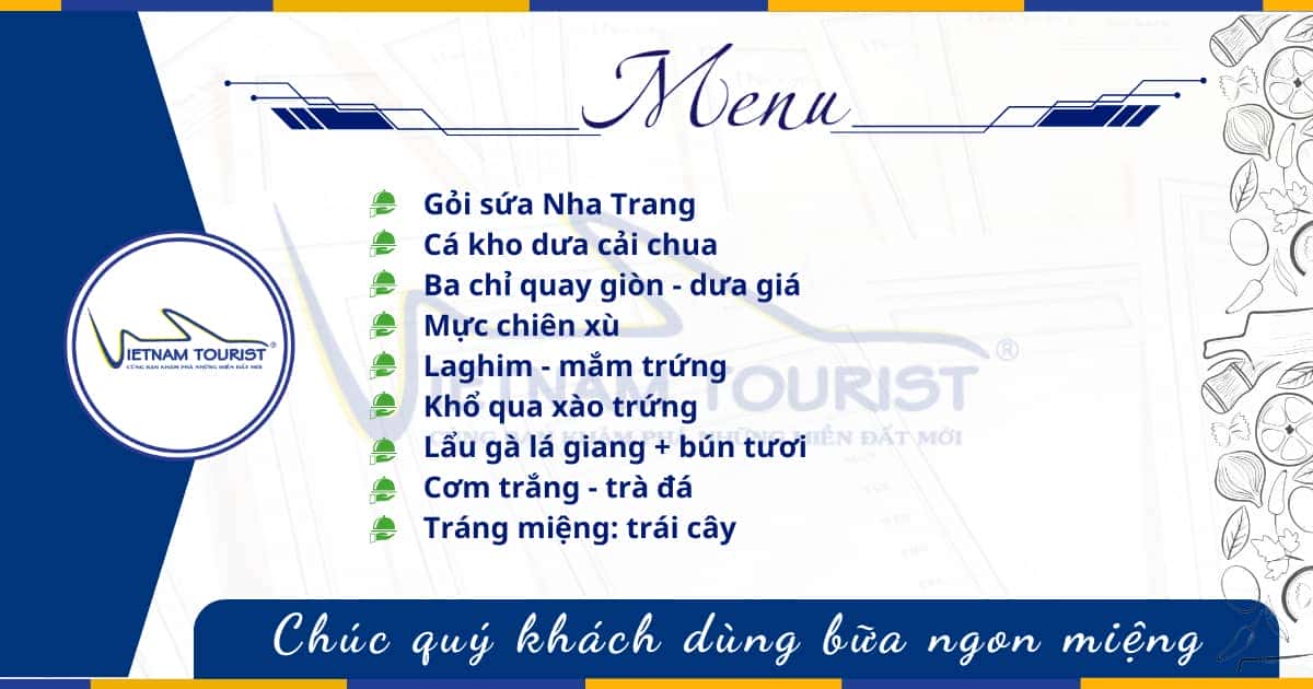 Bữa trưa ngon miệng trong chuyến tour du lịch Nha Trang