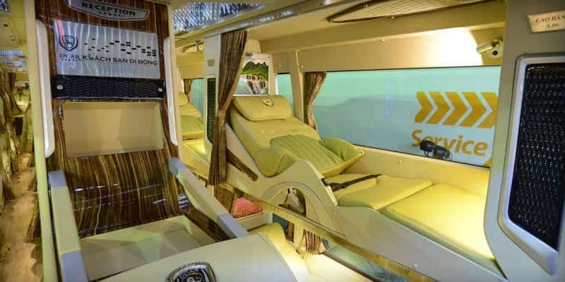 Nội thất cao cấp của xe khách Trà Lan Viên trên tuyến Sài Gòn Nha Trang