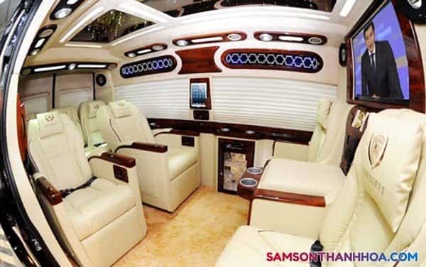 Nội thất tiện nghi của xe khách Đại Thắng Thanh Hóa, ghế ngồi thoải mái