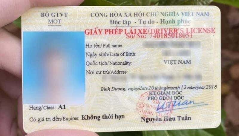 Phân loại các hạng bằng lái xe trên tấm bằng nhựa