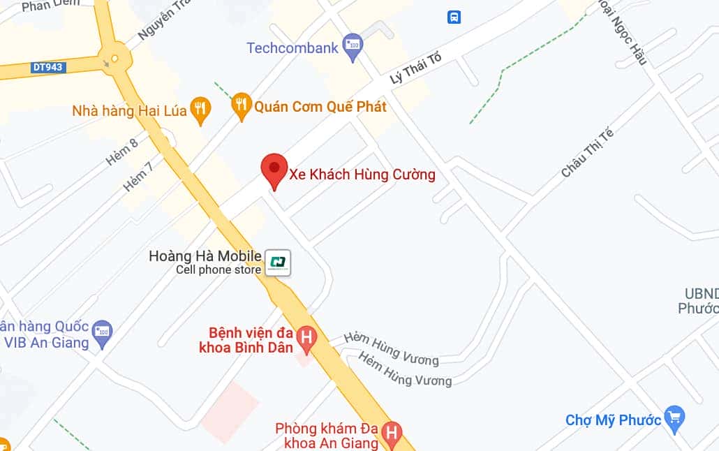 Văn phòng và điểm đón trả khách của xe Hùng Cường tại Long Xuyên An Giang