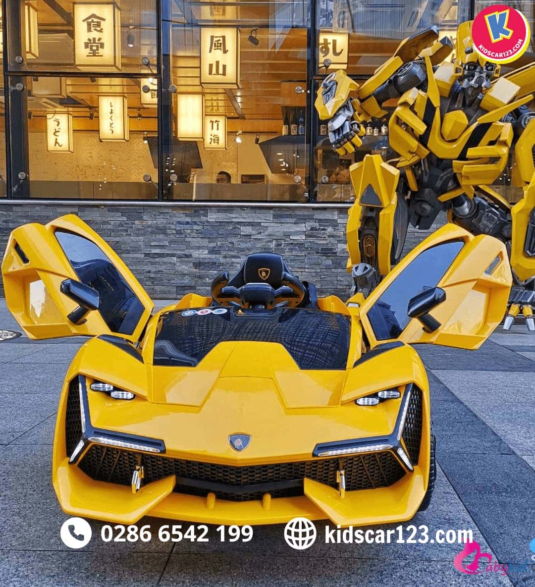 Xe điện cho em bé Lamborghini màu xanh dương
