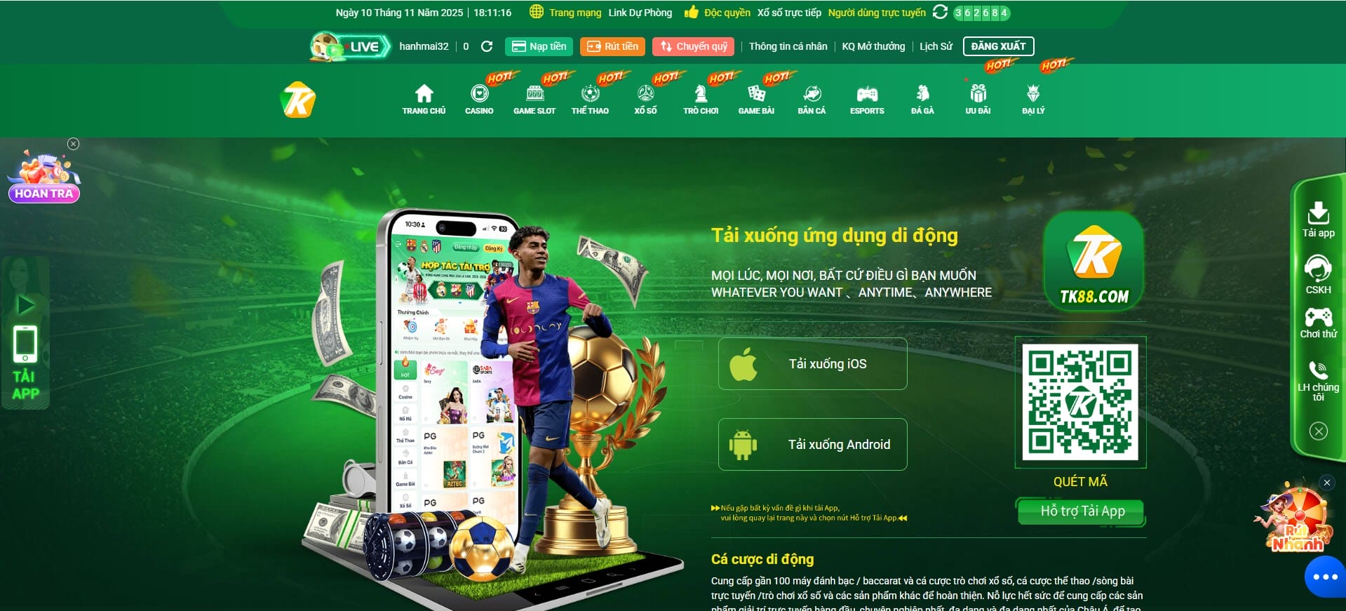 Tải App TK88: Trải Nghiệm Cá Cược Di Động Tối Ưu Với Nền Tảng Uy Tín