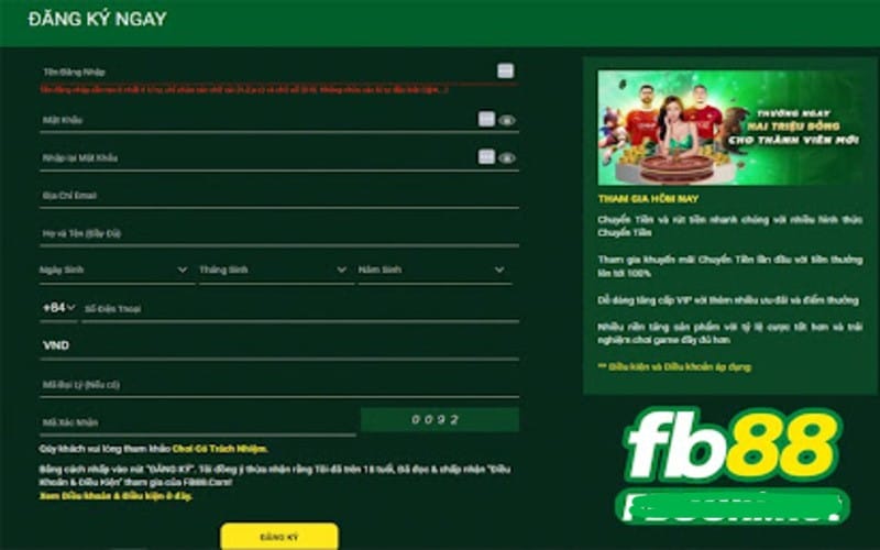 Hướng dẫn đăng ký FB88 đầy đủ nhất cho người mới