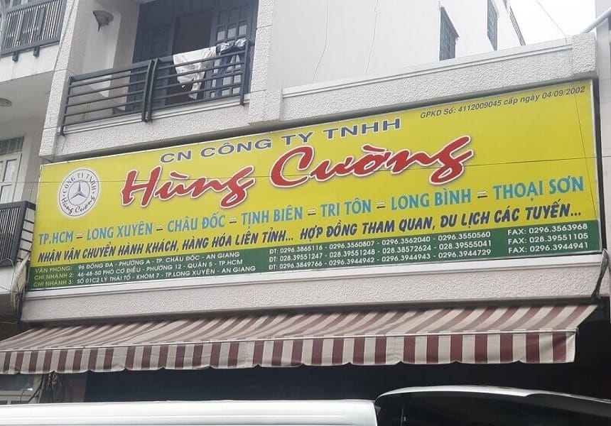 Nhà xe Hùng Cường chuyên tuyến Tri Tôn - Bình Dương