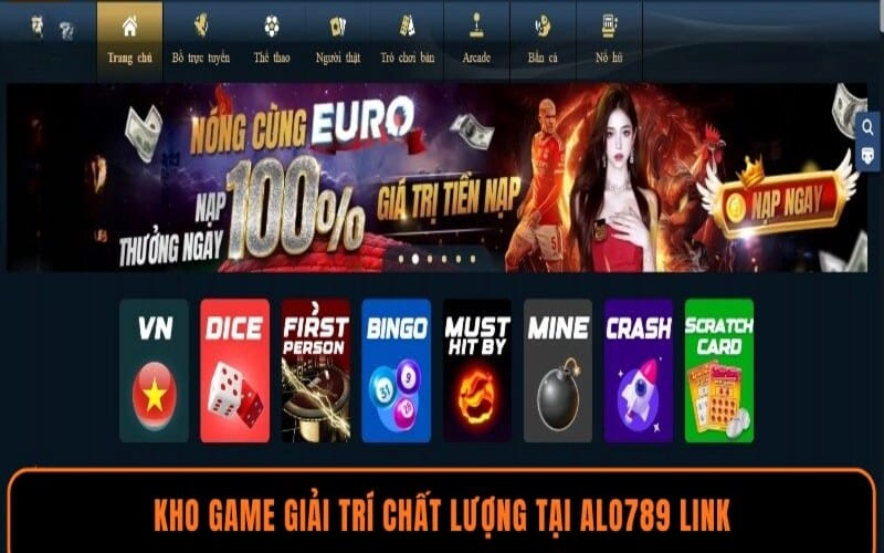 Hệ sinh thái trò chơi phong phú tại Alo789