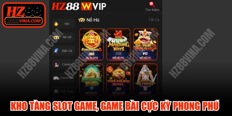 Kho tàng Slot game, Game bài cực kỳ phong phú với hàng trăm chủ đề