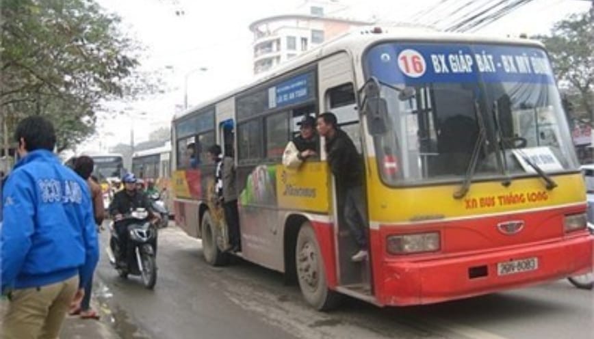 Lộ trình lượt đi tuyến bus 16 Hà Nội