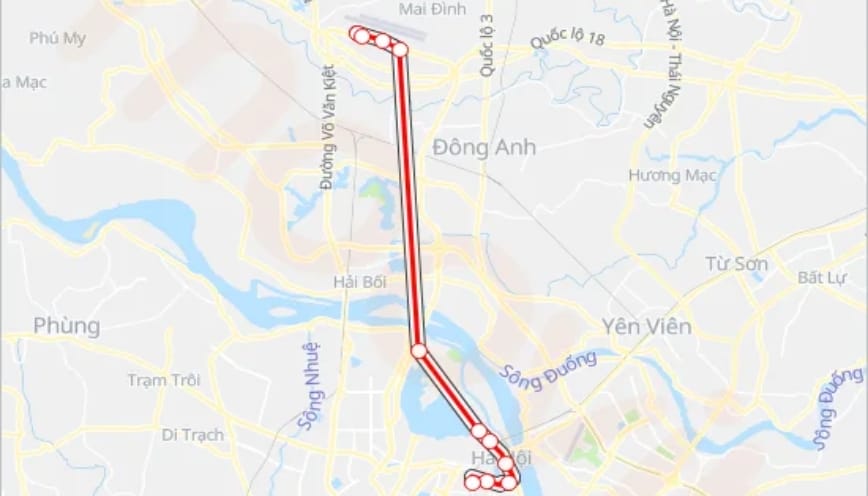 Lộ trình tuyến xe bus 86 Hà Nội đi sân bay Nội Bài