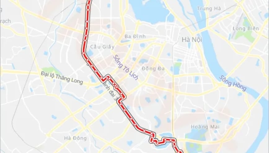 Tuyến bus 60A kết nối khu vực phía Tây với trung tâm Hà Nội