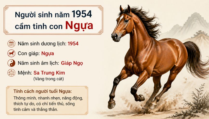 Người sinh năm 1954 cầm tinh con gì?