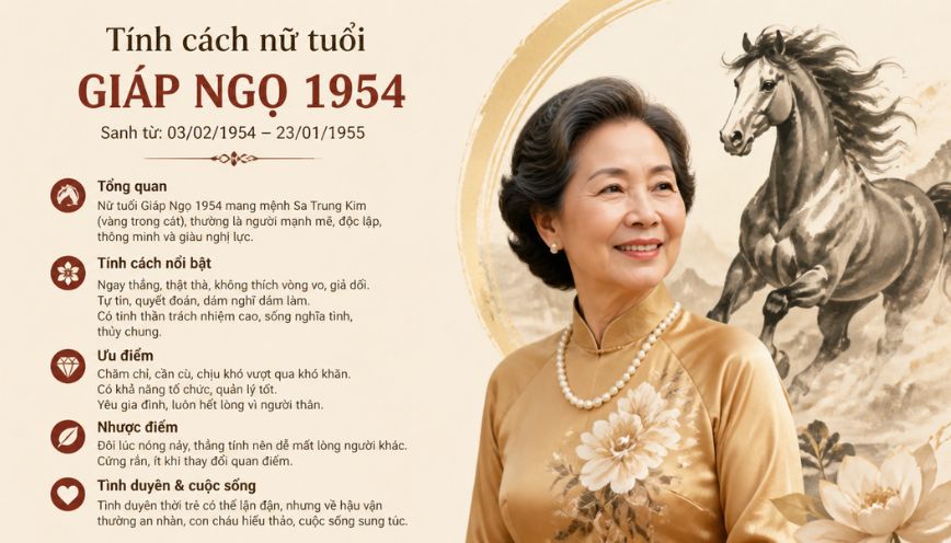 Tính cách nữ tuổi Giáp Ngọ 1954
