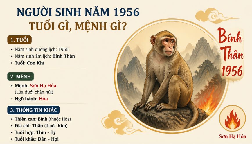 Người sinh năm 1956 tuổi gì, mệnh gì?