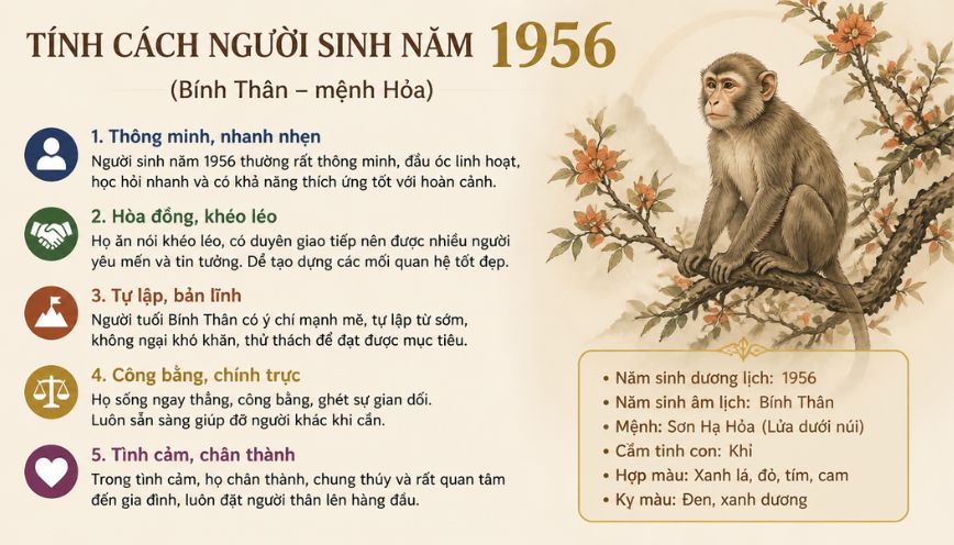 Tính cách người sinh năm 1956