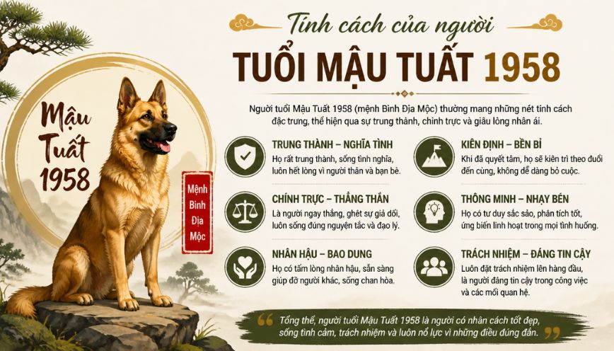 Tính cách của người tuổi Mậu Tuất 1958