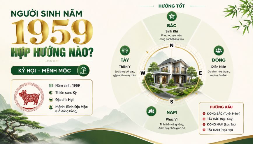 Người sinh năm 1959 hợp hướng nào?