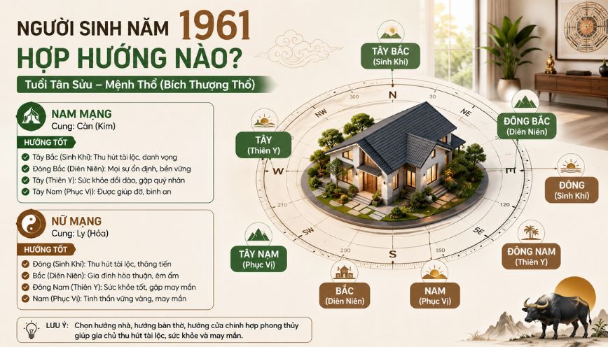 Người sinh năm 1961 hợp hướng nào?