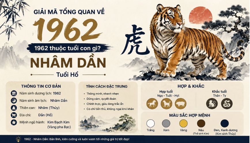 Giải mã tổng quan về 1962 thuộc tuổi con gì?