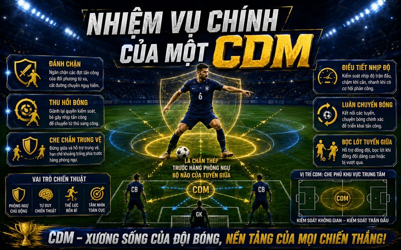 CDM giỏi giúp đội bóng cân bằng giữa phòng ngự và tấn công
