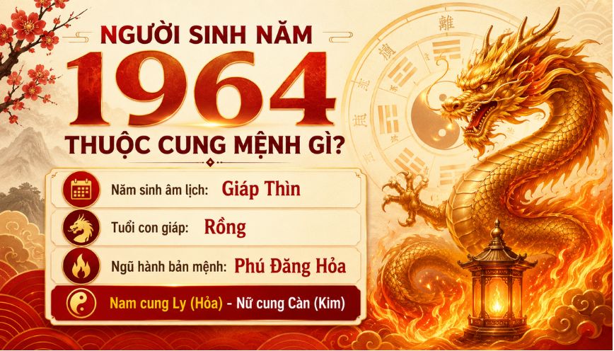 Người sinh năm 1964 thuộc cung mệnh gì?