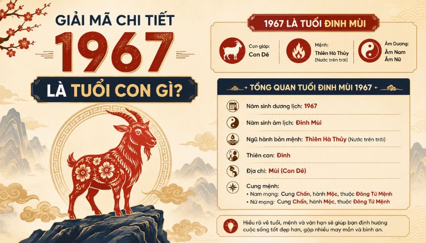 Giải mã chi tiết 1967 là tuổi con gì?