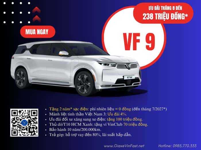 Bảng giá ô tô VinFast VF 9 cập nhật mới nhất