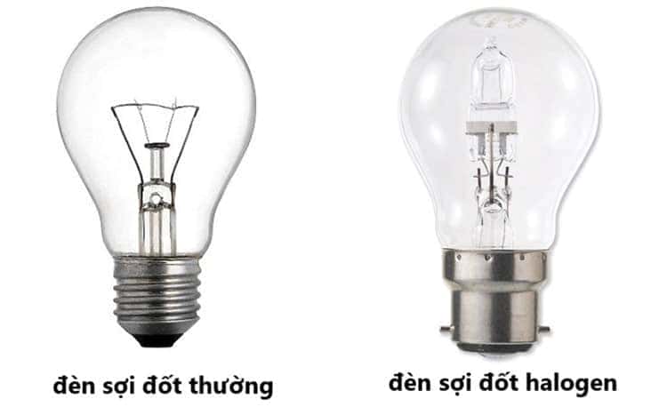 Bảng so sánh chi tiết giữa đèn sợi đốt và đèn halogen