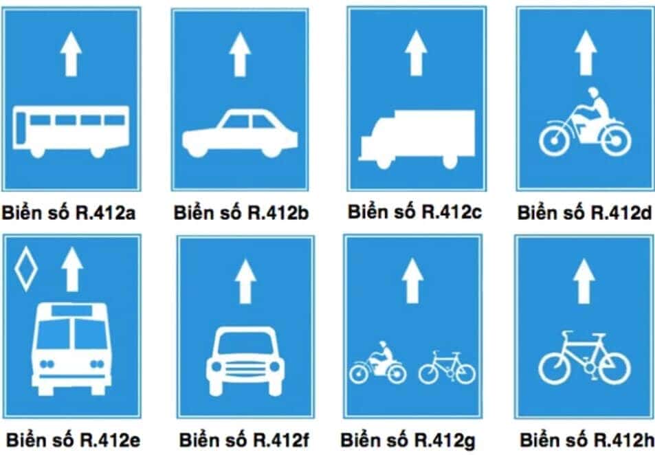 biển báo chỉ đường cho phép xe con di chuyển