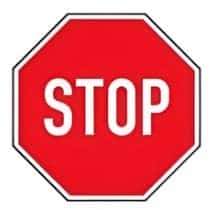 Biển báo "Dừng Lại" R.122 hình lục giác màu đỏ với chữ STOP trắng
