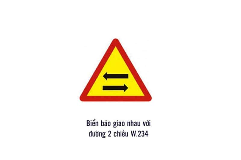 Biển báo hiệu giao nhau với đường hai chiều W.234